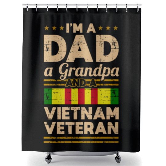 Dad Grandpa Vietnam Veteran Vintage Shower Curtains