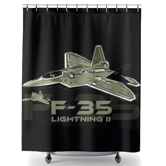 F-35 Lightning fighter jet Shower Curtains