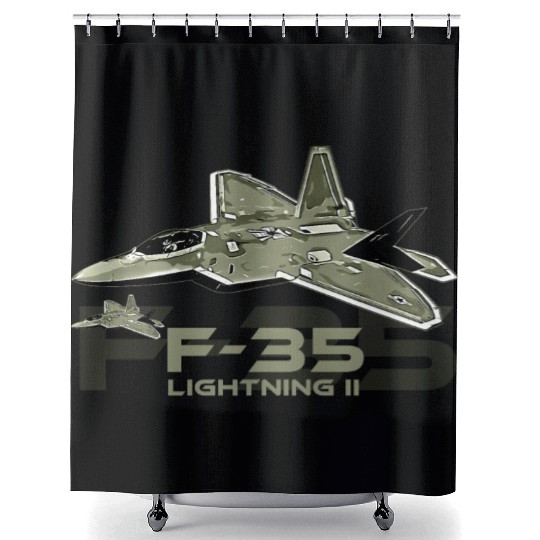 F-35 Lightning fighter jet Shower Curtains