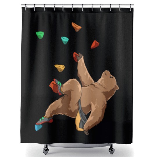 Grizzly Bouldering and Rock Climbing Gift Shower Curtains