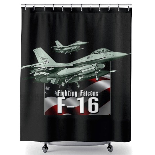 F-16 Fighter Jet Shower Curtains