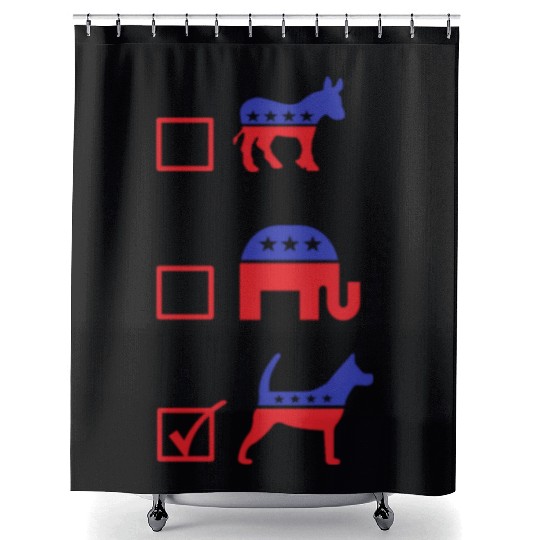 Republican Dog Voting Ballot Paper Democrat Shower Curtains