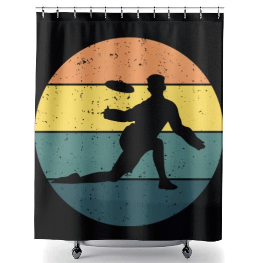 Vintage retro Ultimate Frisbee Game Disc Sports Shower Curtains