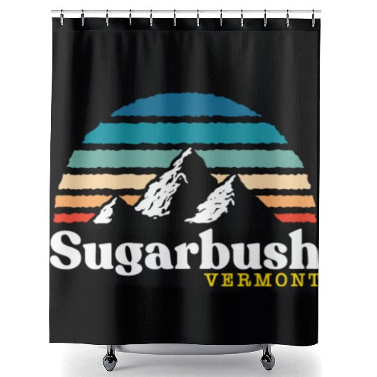 Sugarbush Vermont Usa Ski Resort 1980S Retro Shower Curtains