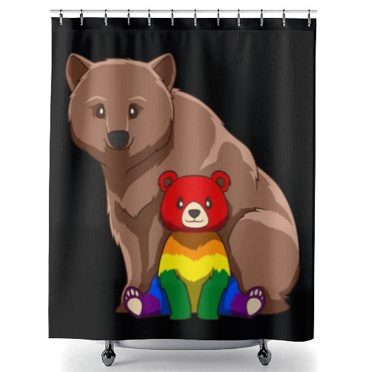Cute LGBTQ Gay Mama Bear Gift Shower Curtains