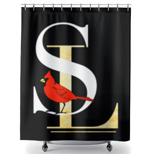 Saint Louis Red Cardinal Dress Elegant Font Design Shower Curtains