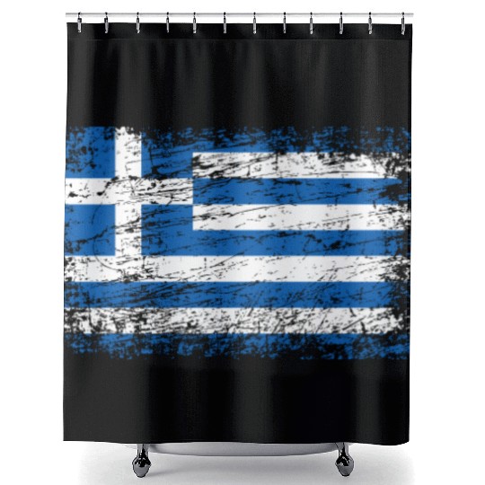 Greece Greek ensign flag used look Shower Curtains