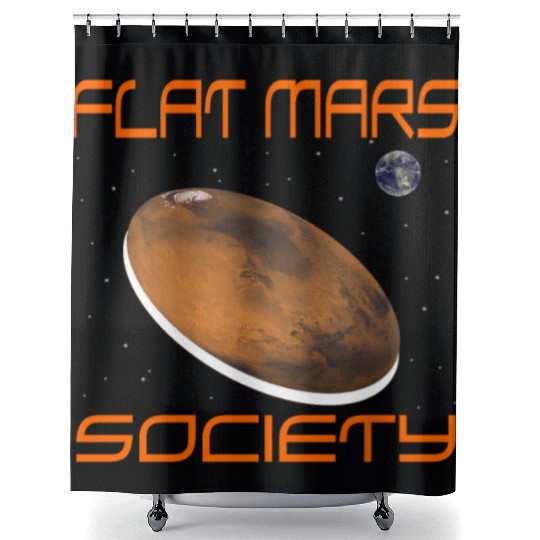 Flat Mars Society Shower Curtains