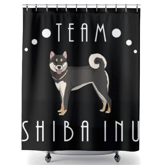 Team Shiba Inu - Black and Tan Shower Curtains
