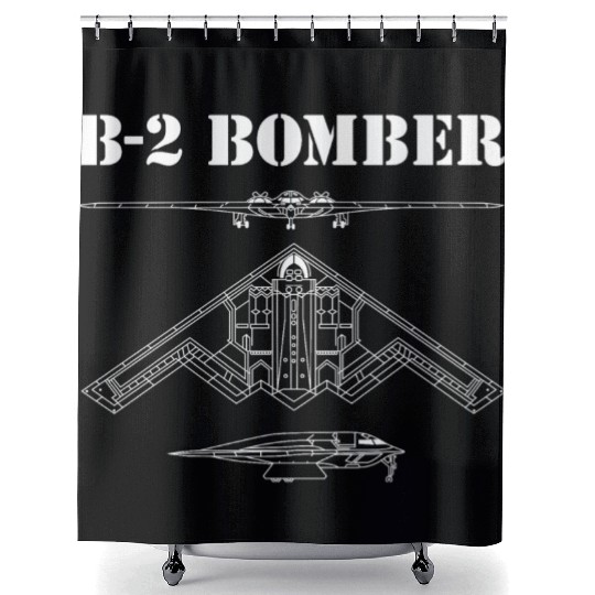 B-2 Bomber Aircraft Schematic Stealth Bomber B2 Shower Curtains