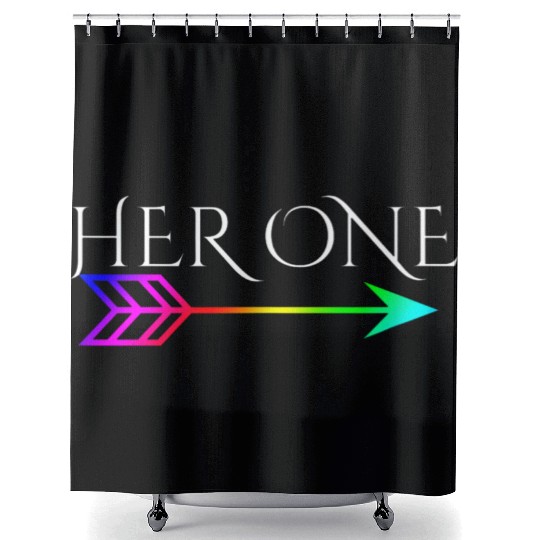 Cute Gay Couple Lesbian Valentines Day Her One Shower Curtains