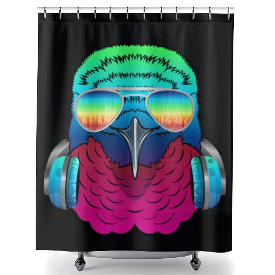 Hummingbird Music DJ - Bird Collection Shower Curtains