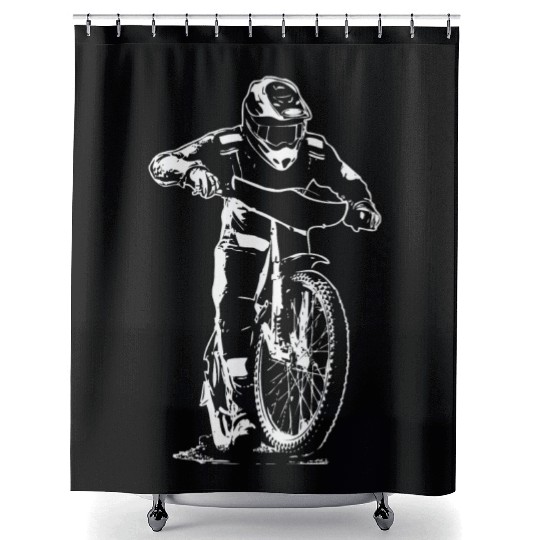 Motorcycle Speedway Racing Shower Curtains