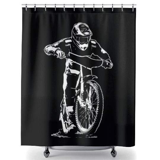 Motorcycle Speedway Racing Shower Curtains