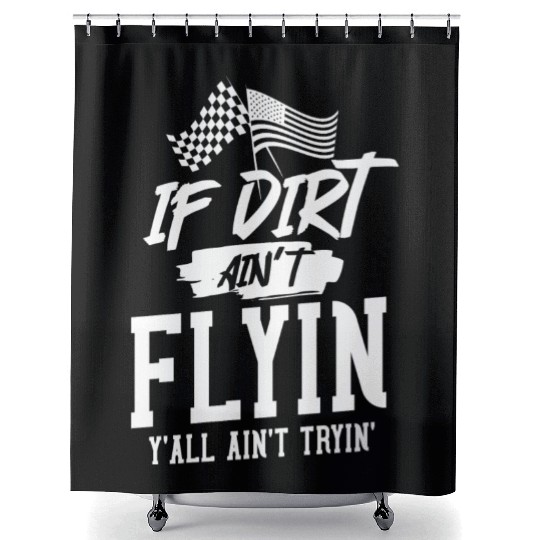 Dirt Track Racing Gift Sprint Car Racing Shower Curtains