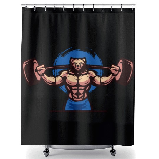 Fitness Bear Shower Curtains