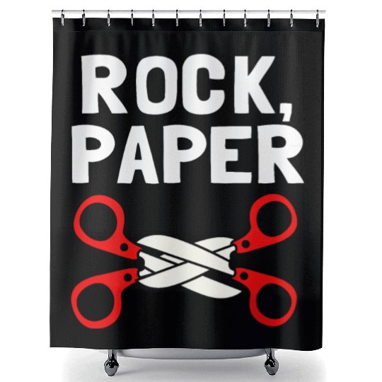 Rock Paper Scissors Lesbian LGBT LGBTQ Shower Curtains