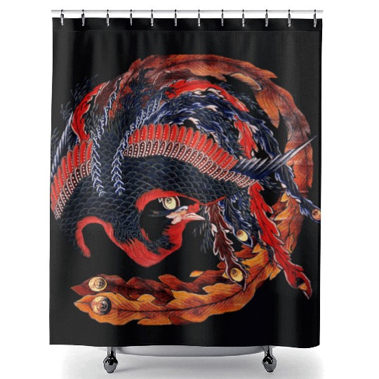 Phoenix that glares in all directions by Hokusai Shower Curtains