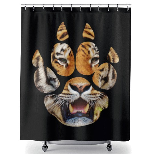 Tiger paw Shower Curtains