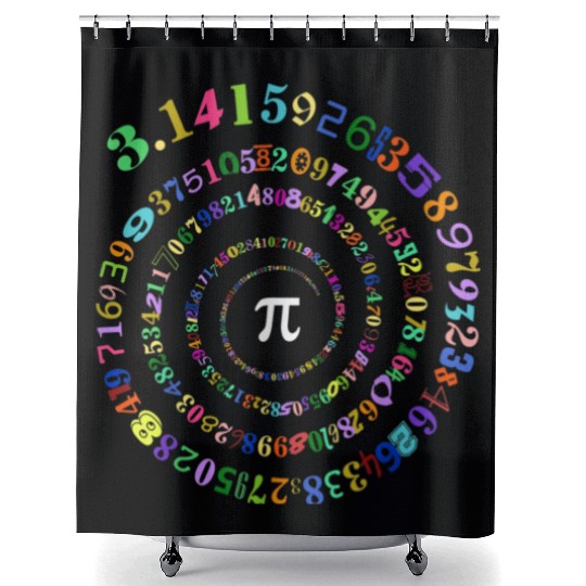 Pi Day Spiral Pi Math Number Symbol 3 14 Shower Curtains