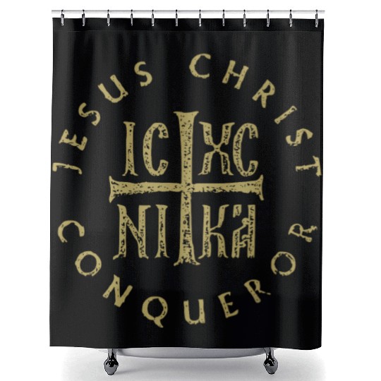 Icxc Nika Cross Orthodox Christian Jesus Christ Co Shower Curtains