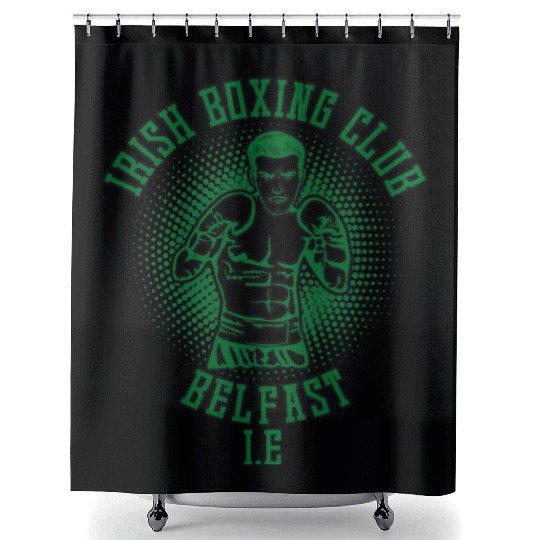 Irish Boxing Club Belfast Boxer Gifts Boxing Lover Shower Curtains