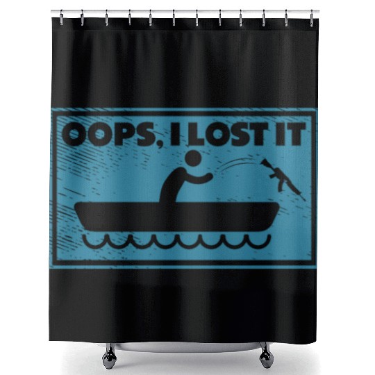 Boating Gun Oops I Lost it Weapons Pew Guns Shower Curtains