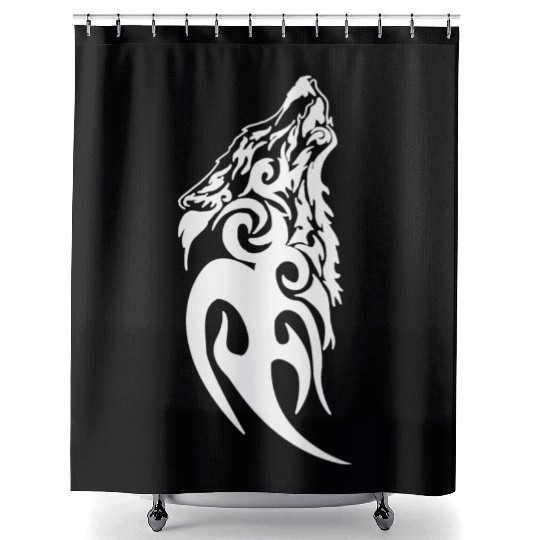Fenrir Wolf Nordic Symbol Rune Thor Odin Norsemen Shower Curtains