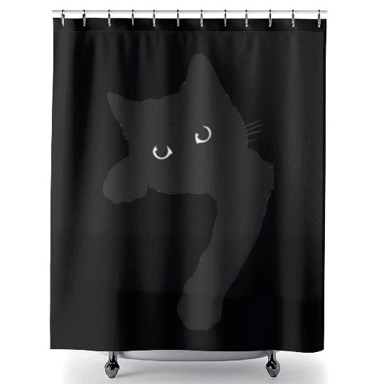 Cute Black Cat Shower Curtains