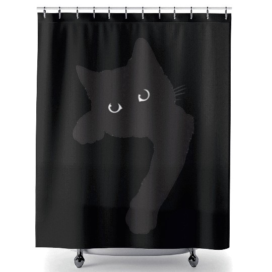 Cute Black Cat Shower Curtains