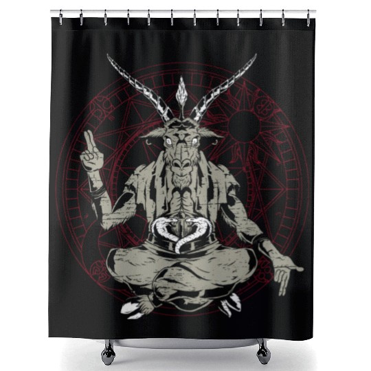 Baphomet Pentagram Nu Goth Occult Witch Satanism Shower Curtains