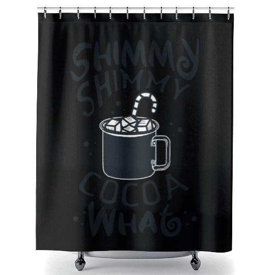 Shimmy Shimmy Hot Cocoa Black Shower Curtains