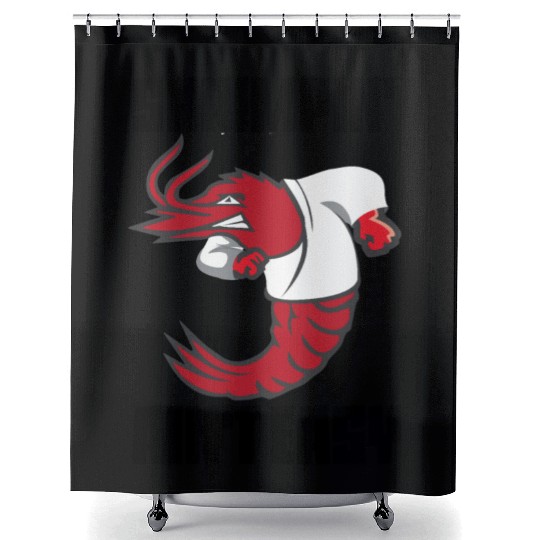 Shrimpin' Ain't Easy Shrimp Jiu Jitsu Fighter Shower Curtains