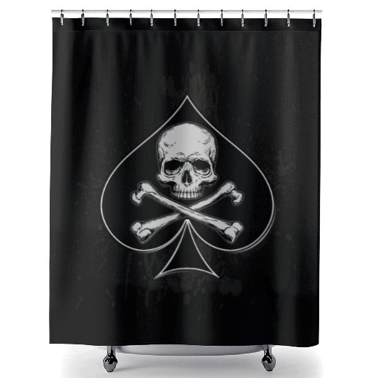 Skull Ace of Spades Playing Card Poker Gift Idea Shower Curtains