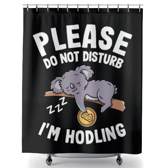 Please Do Not Disturb Funny Bitcoin Koala Hodl BTC Shower Curtains