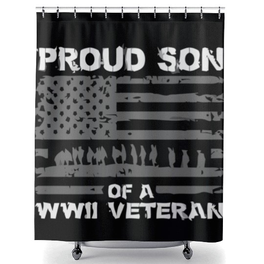 Proud Son Of A Wwii Veteran Shower Curtains For Men