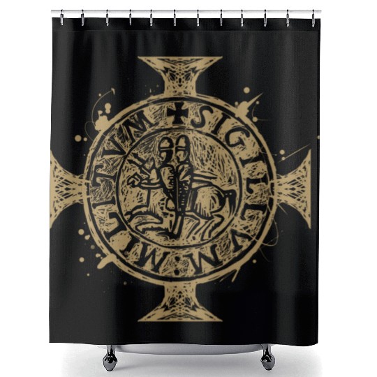 Vintage Knight Templar Knights Templar Shower Curtains