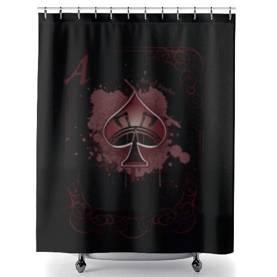 Spades Ace Viking Rockabilly Poker Gift Shower Curtains