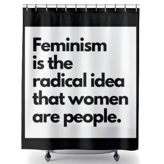 Feminism solid back sticker Shower Curtains