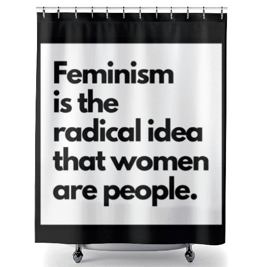 Feminism solid back sticker Shower Curtains