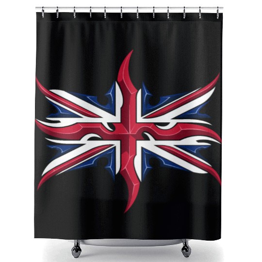 Union Jack British Flag Resistance Style Shower Curtains