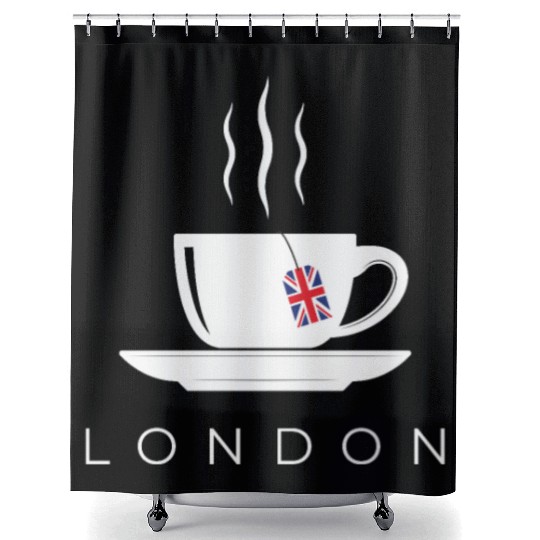 London English Tea England Union Jack British Gift Shower Curtains