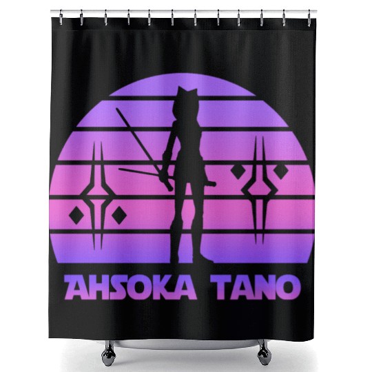 Ahsoka tano - Synthwave Shower Curtains
