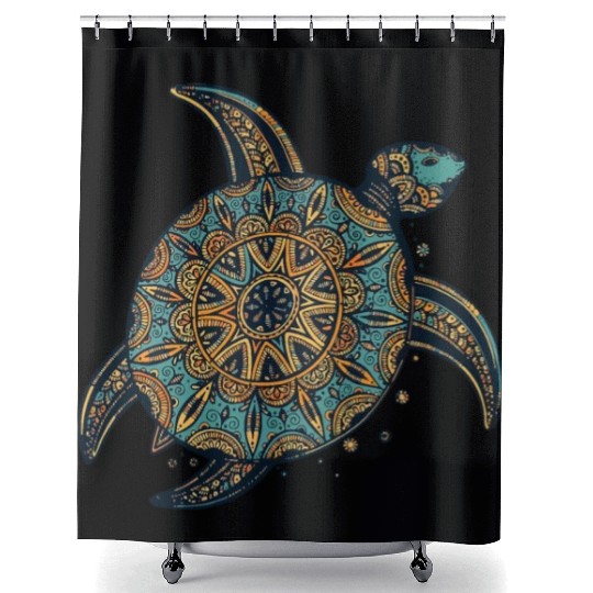 Tribal Hawaiian Sea Turtle Shower Curtains World Turtle