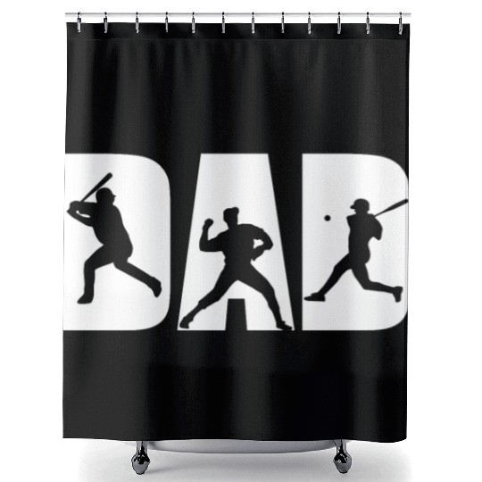 Baseball Dad and Son Matching Shower Curtains