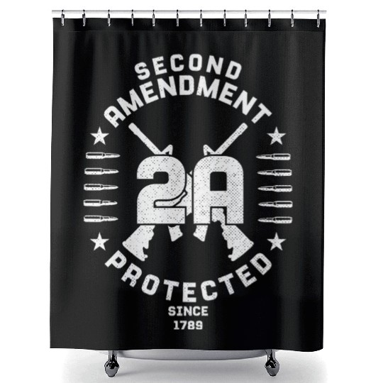 2A 2Nd Amendment Gun Rights Ar-15 BulletGift Shower Curtains