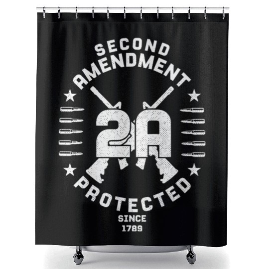 2A 2Nd Amendment Gun Rights Ar-15 BulletGift Shower Curtains