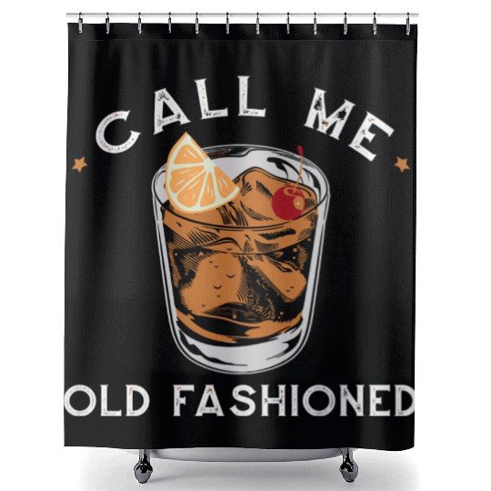 Call Me Old Fashioned Whiskey Drinking Shower Curtains