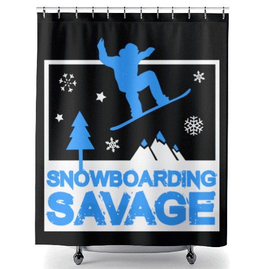 Snowboarding Savage Kids Cool Youth Freestyle Snow Shower Curtains