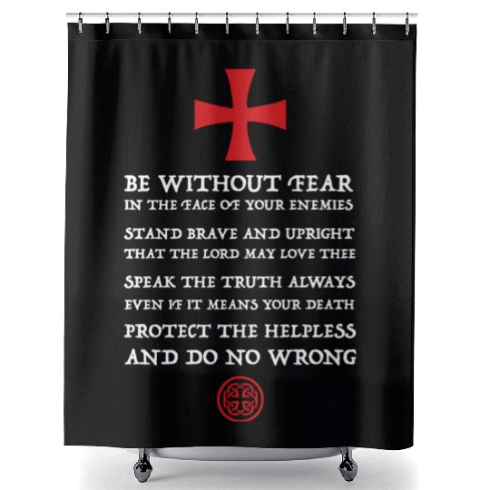 Crusader Knight Knights Templar Code Holy Cross Shower Curtains